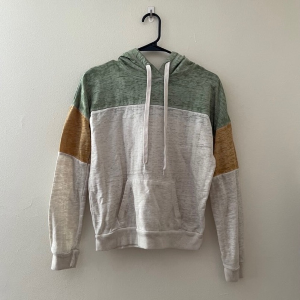 XS- True Craft Green, Yellow, and White‎ Lightweight Hoodie
